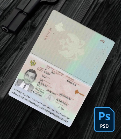 Montenegro passport PSD
